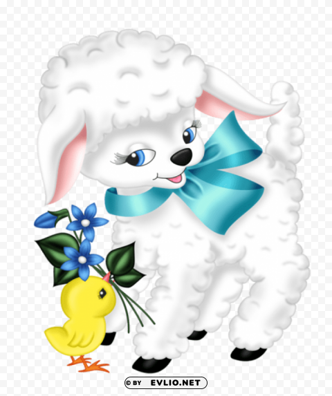  easter lamb and chickenpicture PNG Image with Transparent Background Isolation
