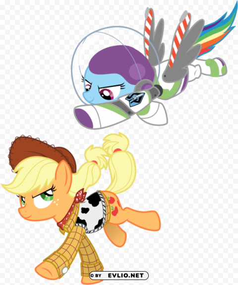 applejack y rainbow dash PNG with no background required