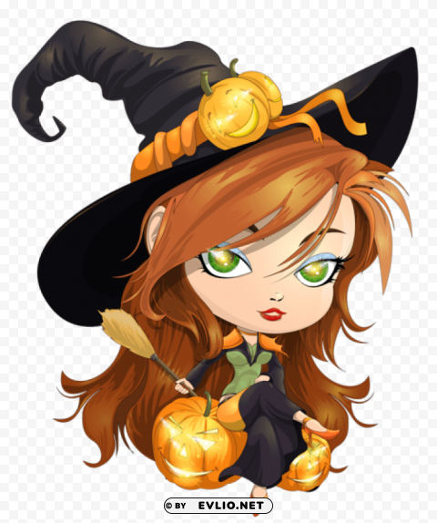 cute witch transparentpicture CleanCut Background Isolated PNG Graphic
