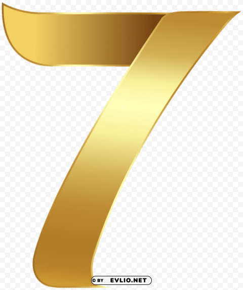 golden number seven transparent Isolated Icon with Clear Background PNG
