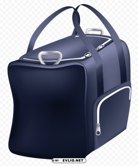 blue travel bag PNG clipart with transparency