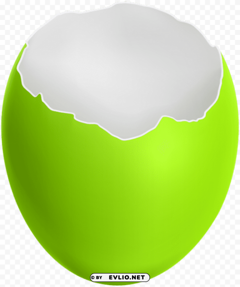 broken easter egg green Clean Background Isolated PNG Image