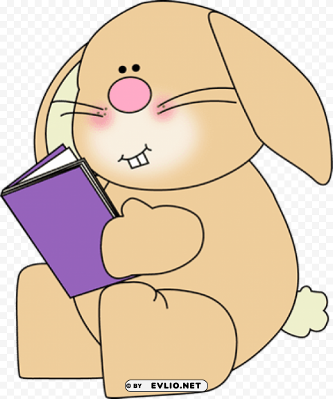 bunny reading Isolated Artwork on HighQuality Transparent PNG