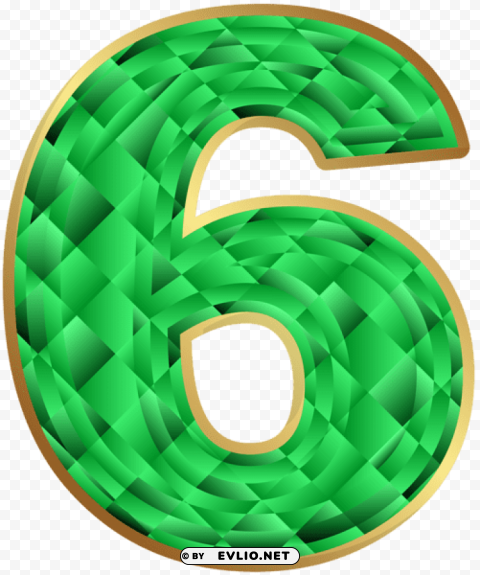 emerald number six Isolated Subject on HighQuality PNG