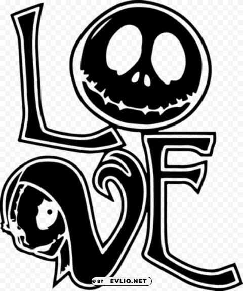 ightmare before christmas - jack and sally love decal Free PNG download