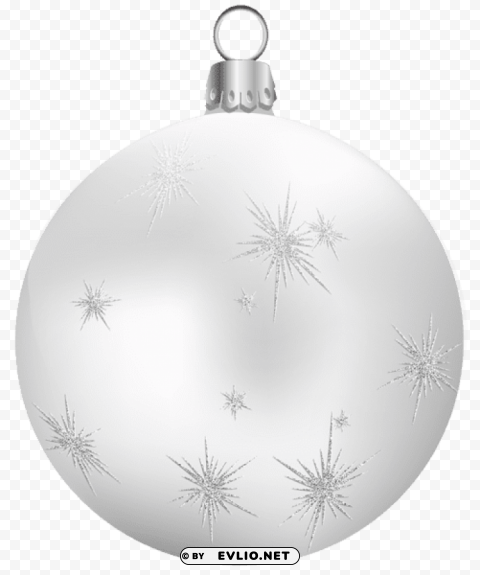 transparent white christmas ball PNG Image Isolated with High Clarity