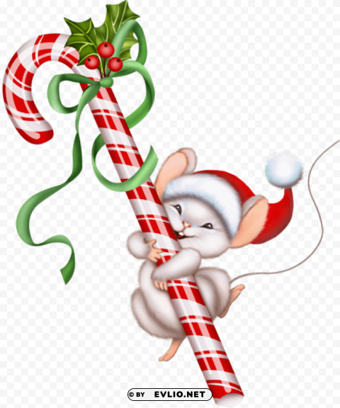 christmas candy cane and mouse Transparent background PNG stockpile assortment