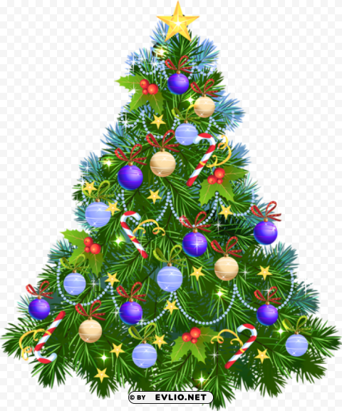 christmas tree with purple ornaments PNG images for personal projects