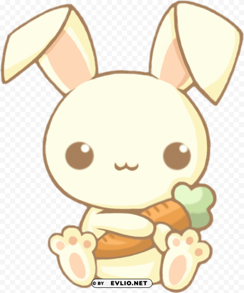 easy cute bunny drawing Isolated Artwork on Transparent Background