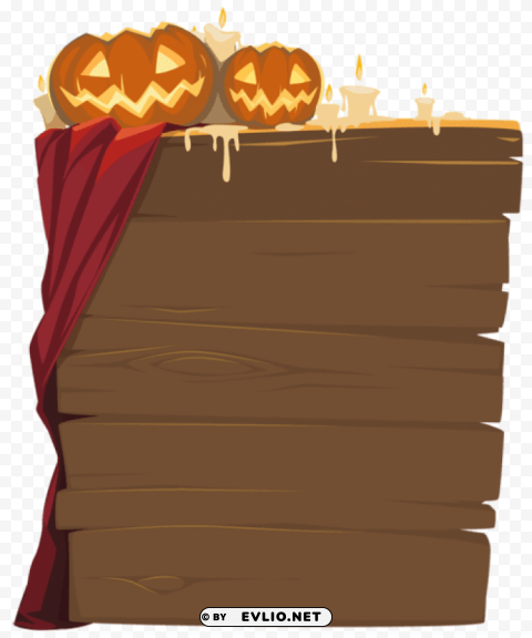 Halloween Wooden Decor Transparent PNG Illustration With Isolation