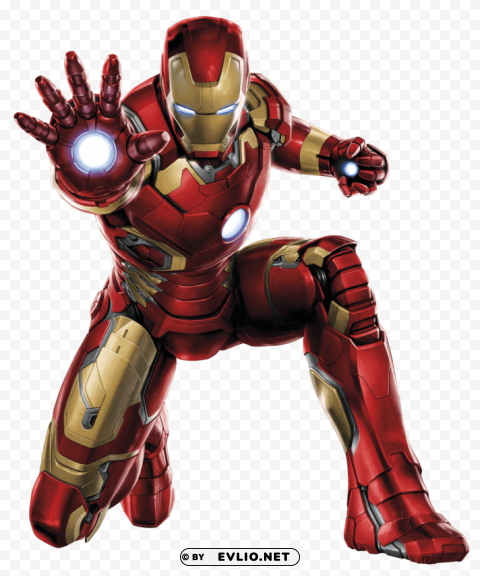 iron man front PNG Illustration Isolated on Transparent Backdrop