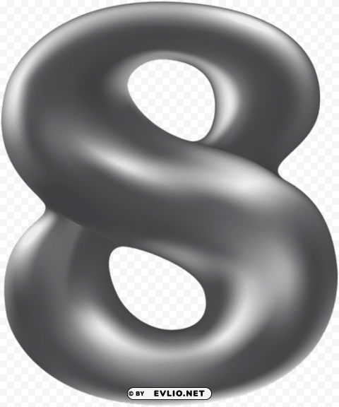 number eight silver PNG images with transparent canvas compilation