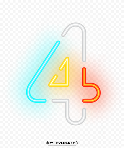 Number Four Neon Transparent PNG Image With No Background