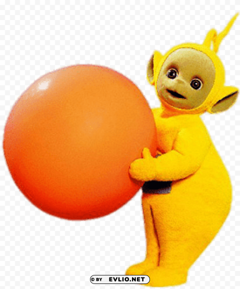 teletubbies lala with orange ball Isolated Subject in HighQuality Transparent PNG