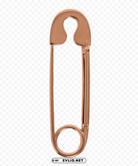 bronze coloured safety pin PNG with cutout background