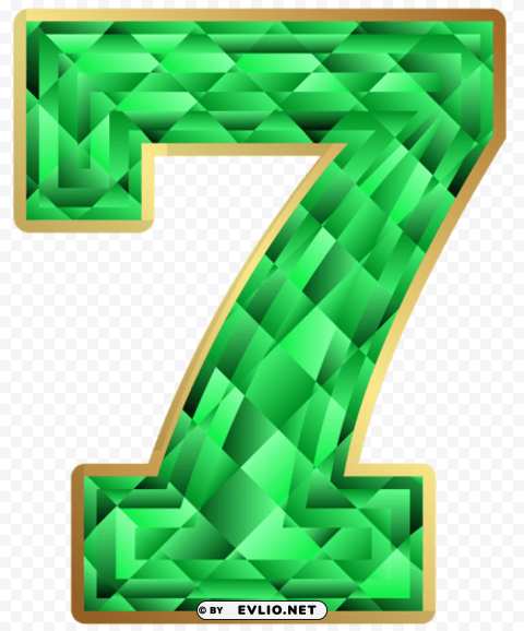 emerald number seven Isolated Subject with Clear PNG Background