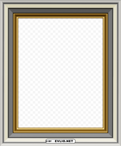 Gold And Silver Frame Isolated Element With Clear Background PNG