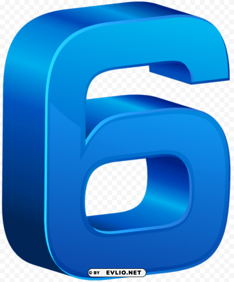 number six blue Clear PNG images free download