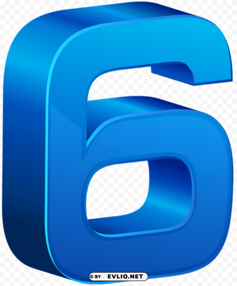 Number Six Blue Clear PNG Images Free Download