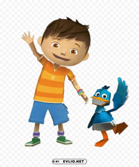 zack and quack waving Transparent PNG Isolated Object