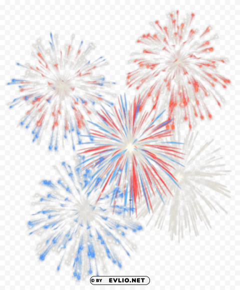 4th july transparent fireworks Clean Background Isolated PNG Graphic