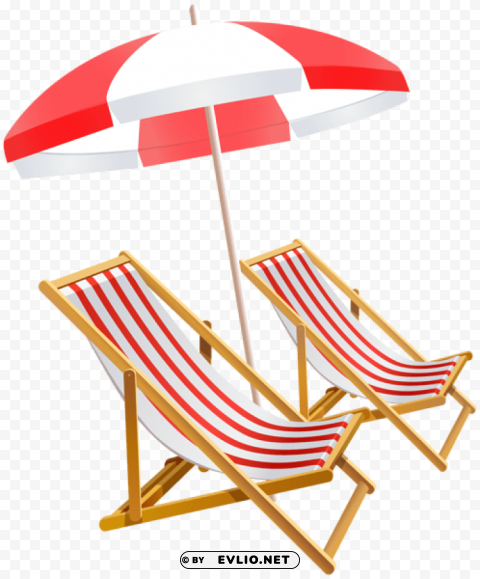 beach umbrella and chairs PNG images for websites