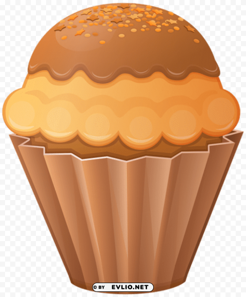 brown cupcake PNG Isolated Design Element with Clarity