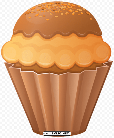 Brown Cupcake PNG Isolated Design Element With Clarity