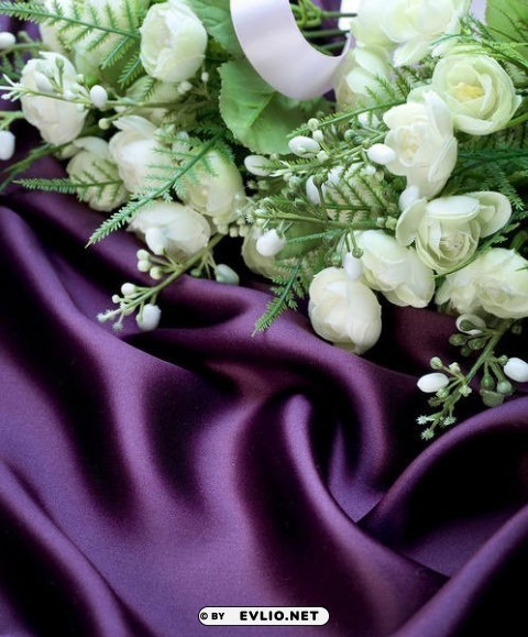 purple satin with white flowers Clear background PNG images diverse assortment