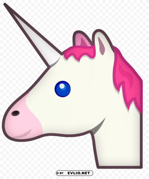 unicorn emoji Clean Background Isolated PNG Design