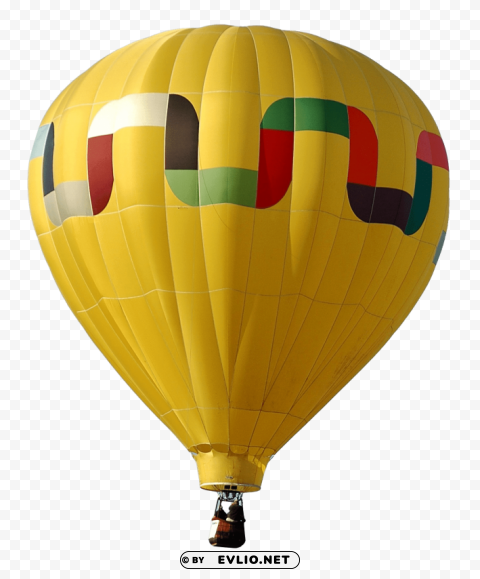 yellow hot air balloon Isolated Graphic Element in Transparent PNG