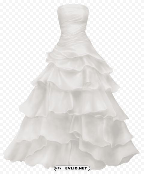 ball gown wedding dress Transparent Background Isolation in PNG Image