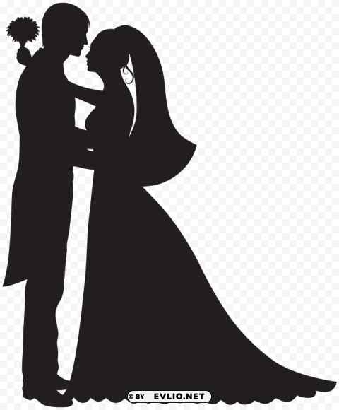 groom and bride Clear Background PNG Isolated Graphic