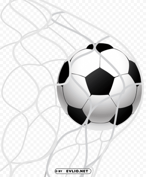 soccer ball goal in a net Transparent Background Isolation in PNG Image