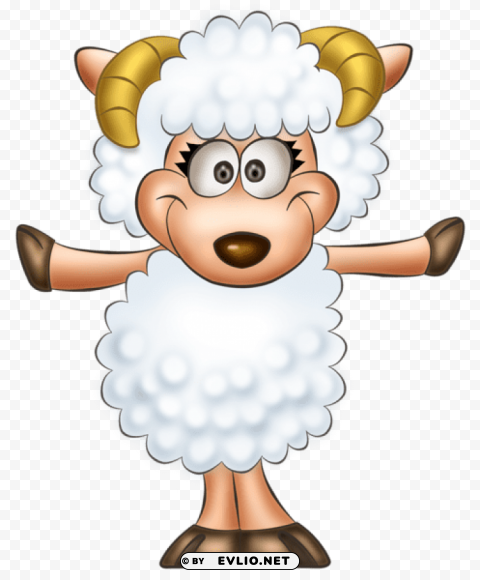 transparent cute sheep Clean Background Isolated PNG Object