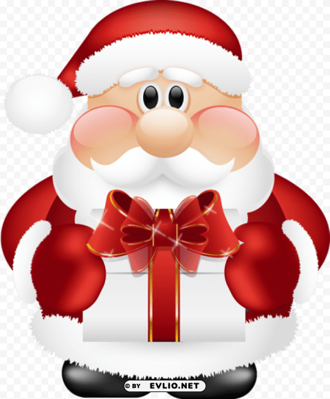 cute santa claus with gift Transparent PNG art