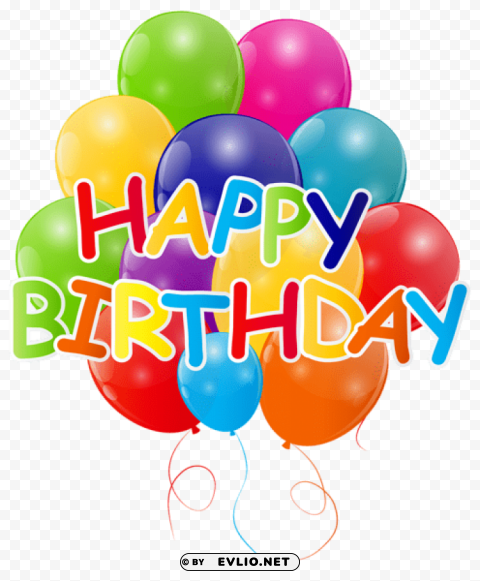 happy birthday with bunch of balloons Transparent PNG images database