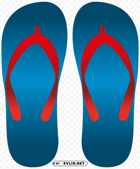 blue flip flops PNG with clear background set