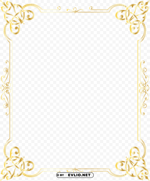 decorative border gold frame PNG transparent designs for projects