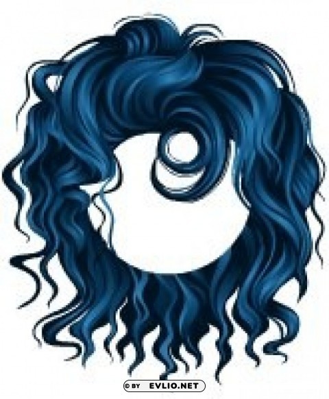 spies vs super villains messy wavy hair blue PNG Image Isolated on Clear Backdrop