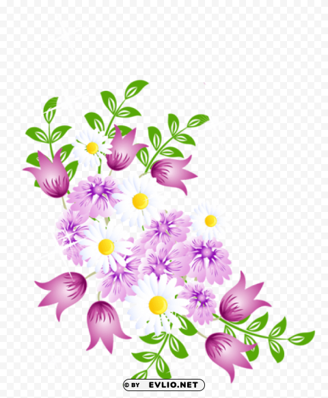 spring flowers decor Transparent PNG graphics assortment
