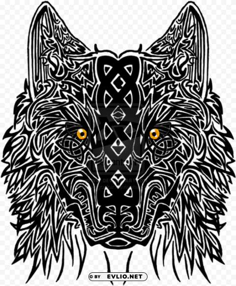 celtic wolf head tattoo Transparent PNG vectors