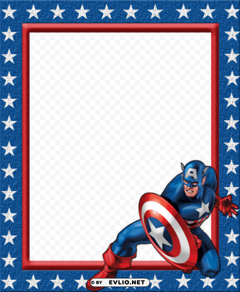 Kids Transparent Frame With Captain America PNG Graphics With Transparency