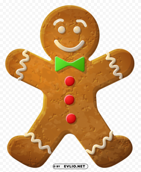 gingerbread man ornament clip-art ClearCut Background PNG Isolated Item
