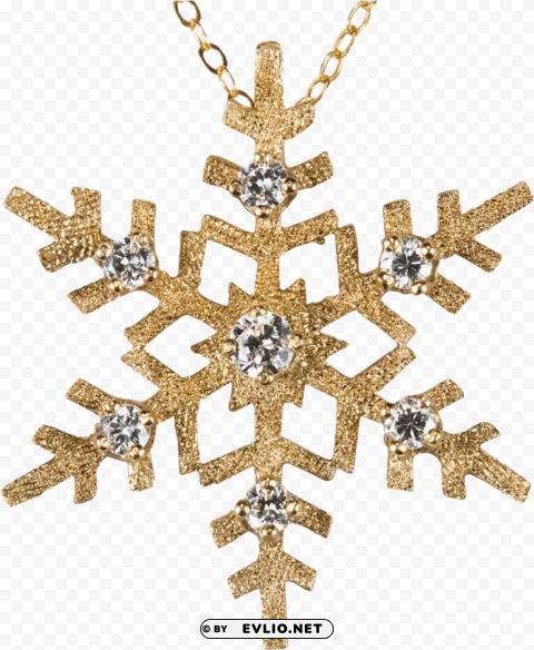 gold snowflake PNG with transparent background for free