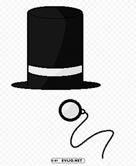 monocle top hat Transparent Background Isolated PNG Icon