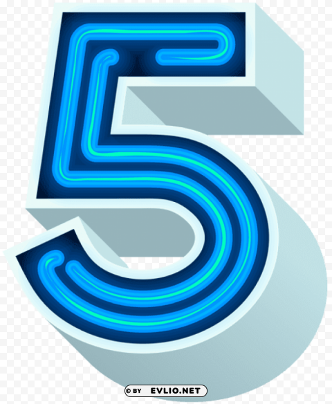 number five neon blue Free PNG images with transparent background