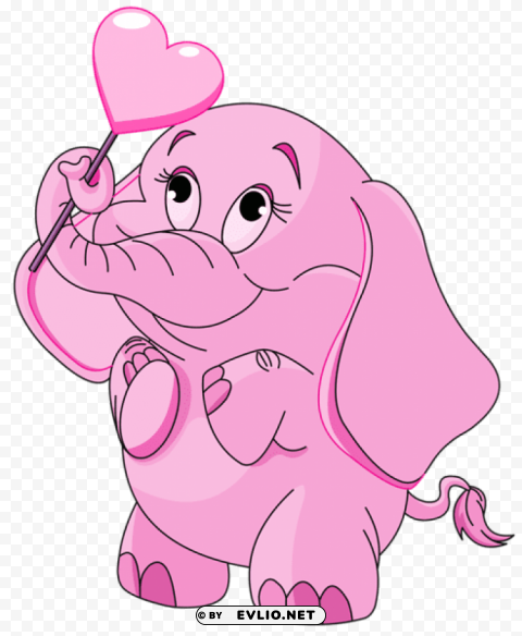 pink love elephant Isolated Subject with Transparent PNG