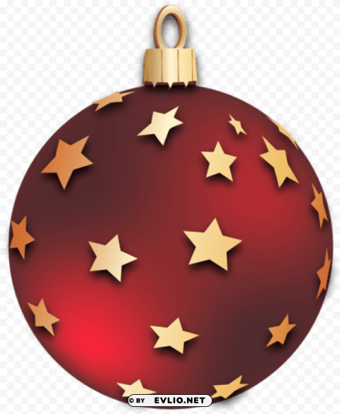 transparent red christmas ball with stars ornament Clear Background Isolated PNG Icon PNG Images b455f6f1