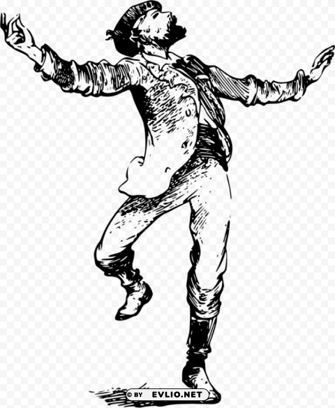 vintage dancing man PNG format with no background